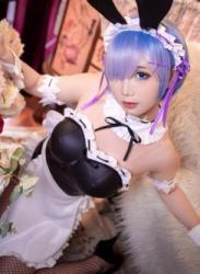 The thumbnail of [Cosplay] Mbxer 面饼仙儿 – Fishnet stockings Rem 网袜蕾姆