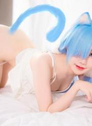 The thumbnail of [Cosplay] Sally Dorasnow – Rem White Kitty