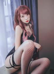 The thumbnail of [Cosplay] Crazycat ss 疯猫ss Black garter 黑色吊带袜