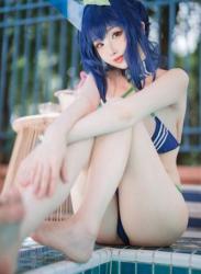 The thumbnail of [Cosplay] Rioko 凉凉子 – Garden Swimsuit 花园 泳装