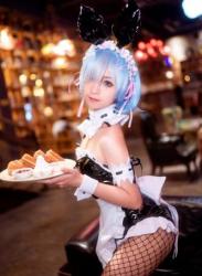 The thumbnail of [Cosplay] Chun Momo 蠢沫沫 – Rem Bunny 雷姆兔女郎