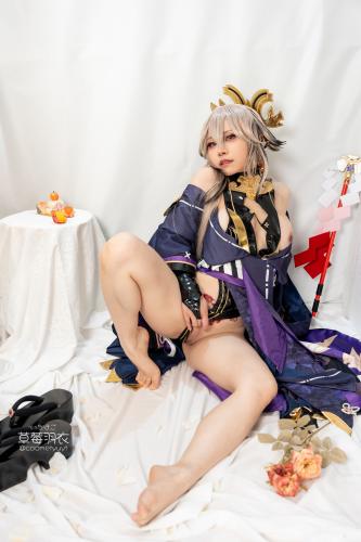 [Cosplay] Caomeiyuyi 草莓羽衣 – 黒ギャル八重神子 墨桜色の夜笙雅芸